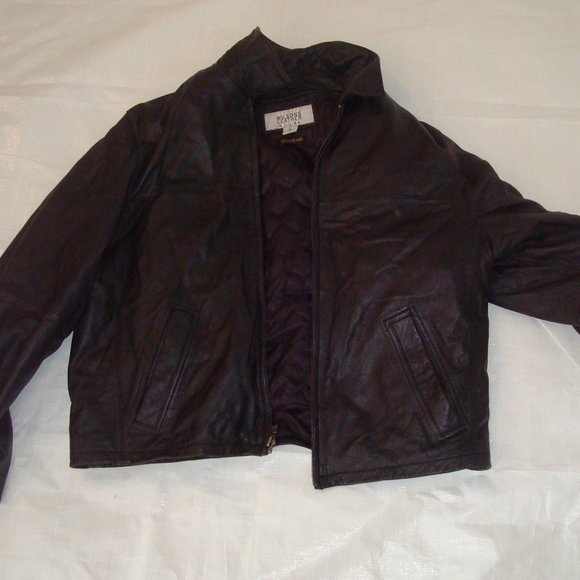 Other - MENS WILSON LEATHER JACKET LARGE JULIAN LIKE-NEW BLACK vintage